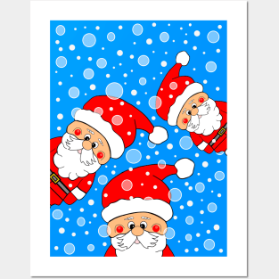 PEEK A Boo Funny Santa Claus Posters and Art